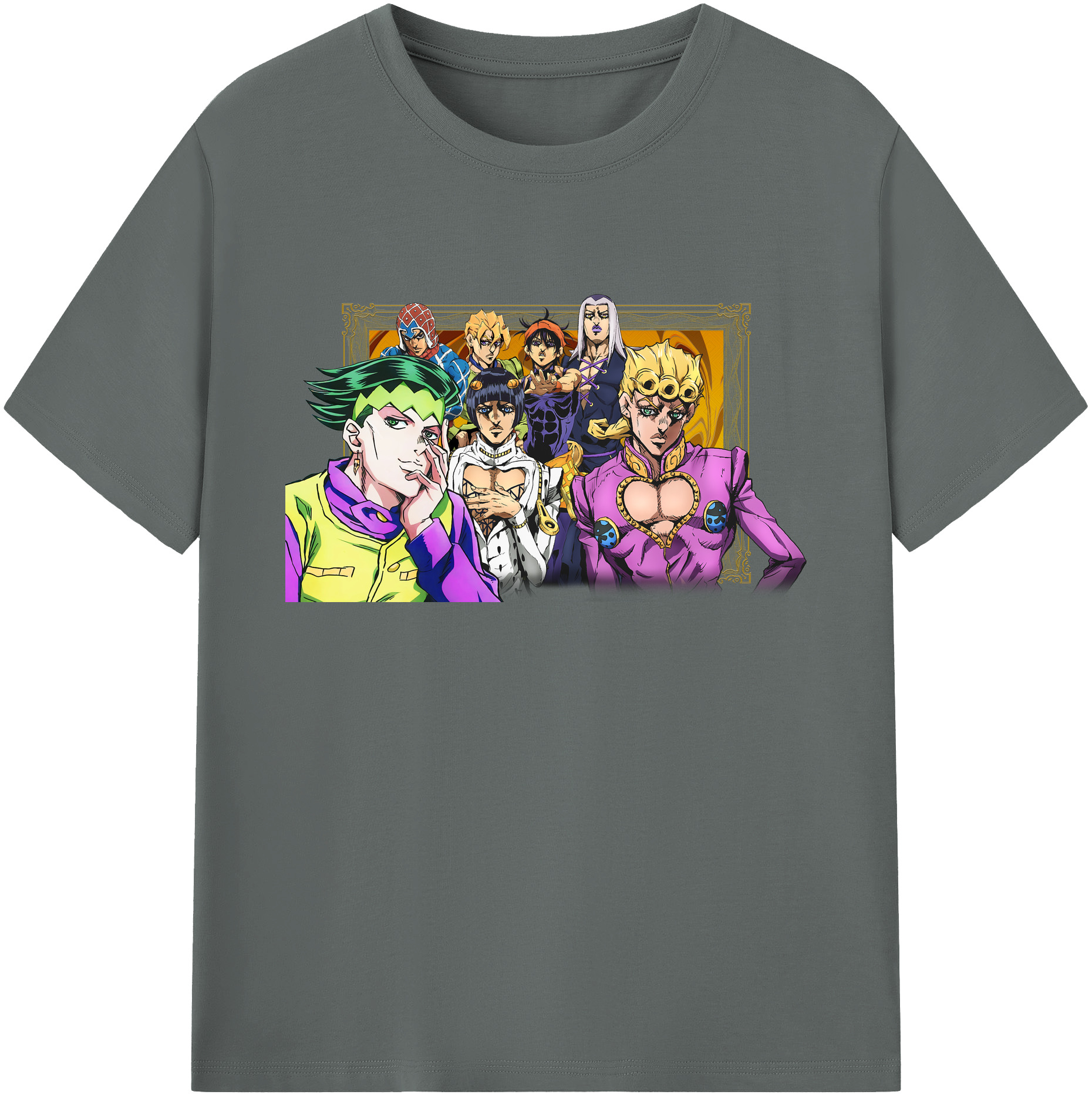 （画像用） ジョジョの奇妙な冒険 ジョルノ?ジョバァーナ JoJo's Bizarre Adventure Giorno Giovanna 綿100％ メンズ半袖Tシャツ｜肌触りやわらか＆通気性